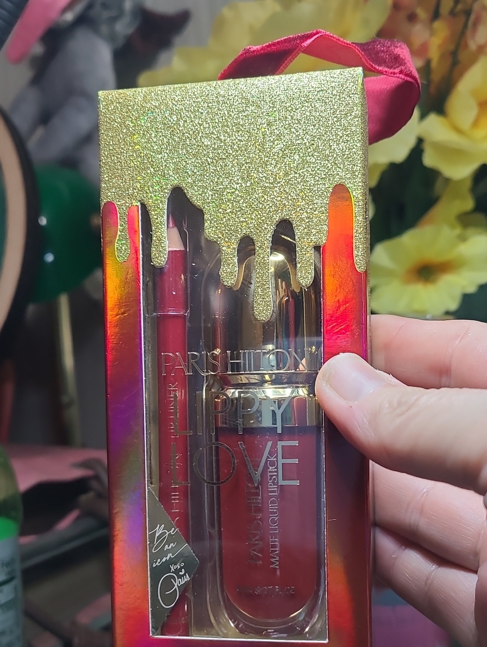 Paris Hilton Matte Liquid Lipstick & Liner - Metallic Red Packaging